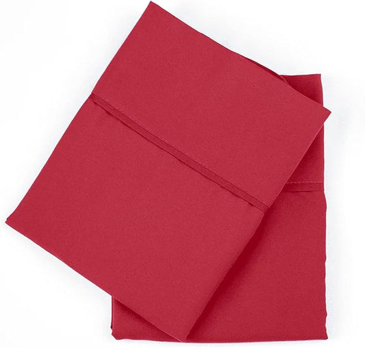 PeachSkinSheets Night Sweats: The Original 1500tc Soft King Pillowcase Set DEEP Crimson RED