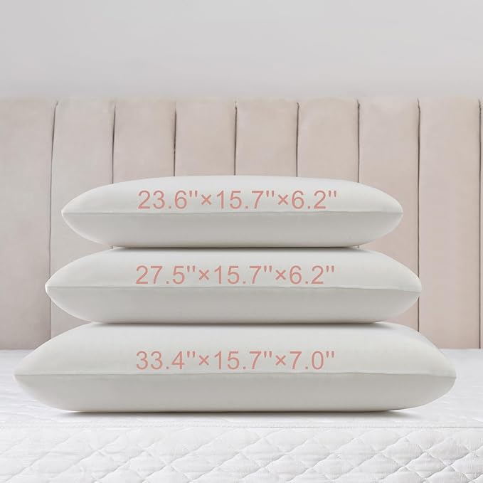 Talalay 100% Natural Premium Latex Pillow, Queen Bed Pillow with Removable Cotton Cover, Helps Relieve Pressure, Sleeping Pillow Suitable for Back and Side Sleepers and as Travel Pillow (Standard)