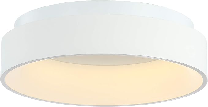 JONATHAN Y JYL7206A Ring 17.7" Integrated LED Flush Mount, Modern, Contemporary, Dimmable, 3000K Cozy Warm Light Kitchen,Hallway,Bathroom,Stairwell, White