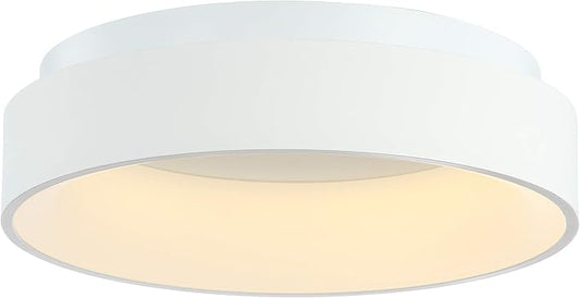 JONATHAN Y JYL7206A Ring 17.7" Integrated LED Flush Mount, Modern, Contemporary, Dimmable, 3000K Cozy Warm Light Kitchen,Hallway,Bathroom,Stairwell, White