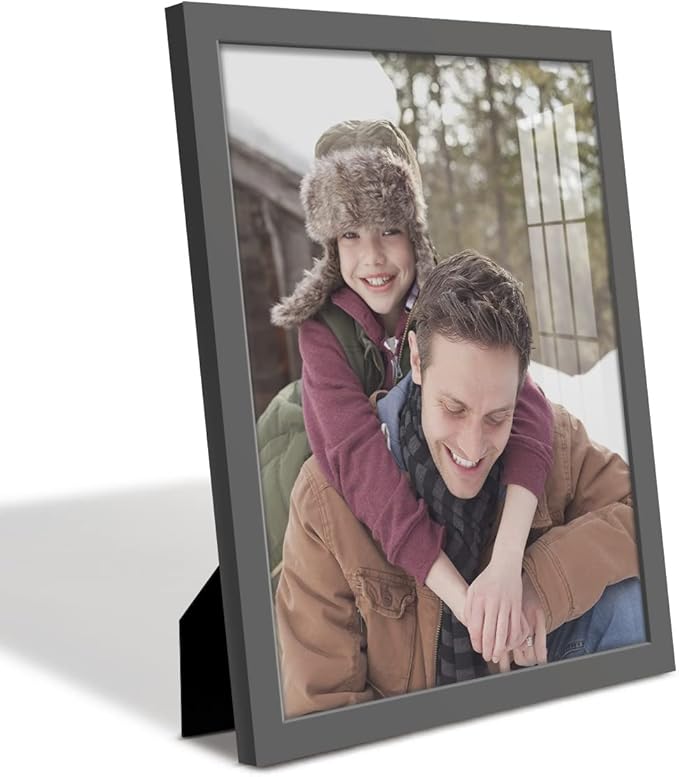 Renditions Gallery 11x14 inch Picture Frame High-end Modern Style, Made of Solid Wood and High Definition Glass Ready for Wall and Tabletop Photo Display, Gray Frame