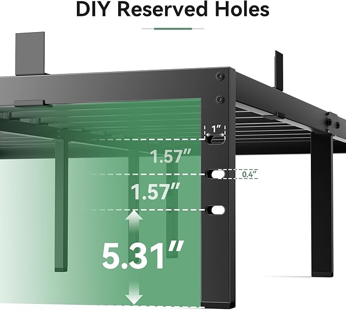 BedsPick 14 Inch Queen Bed Frame, Metal Platform Bed Frame Queen Size, Heavy Duty Sturdy Mattress Foundation, Mattress Anti-Slip, Easy Assembly, Noise Free, No Box Spring Needed, Black