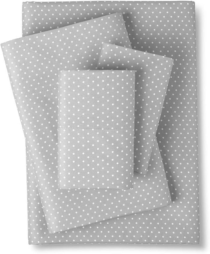Supreme Collection Twin Sheet Sets - Polka Dot Gray, Luxury Hotel Quality, Extra Soft, Elastic Corner Straps, Deep Pocket, Twin