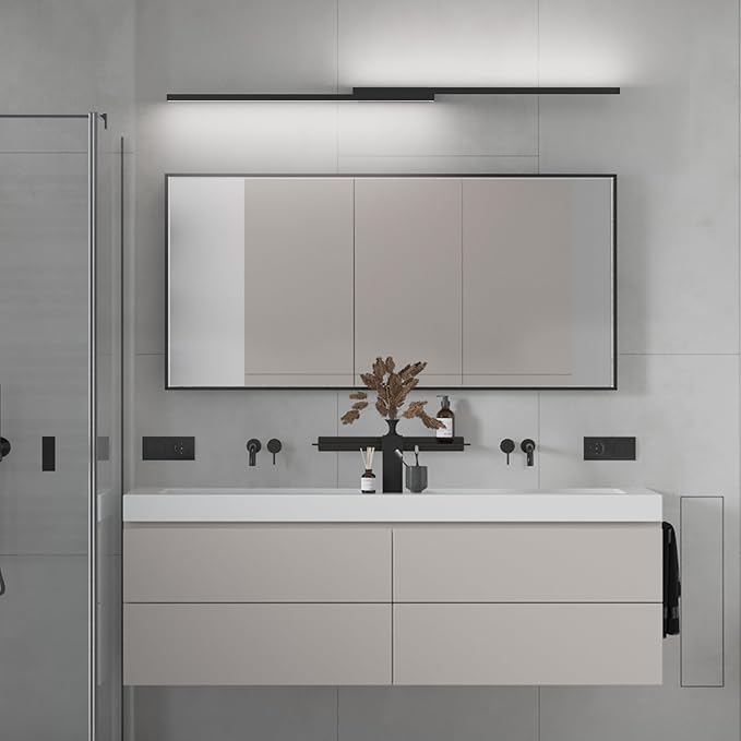 Aipsun 39.4inch Black Battery Operated Wall Sconce Set of 2, Rechargeable Wall Sconce Lighting Dimmable Wireless Wall Lights for Living Room,Bedroom