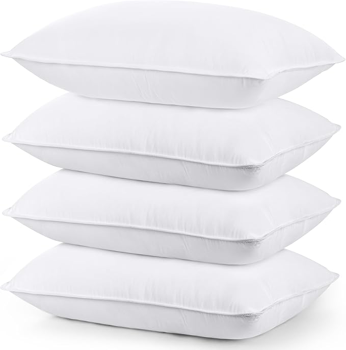 Utopia Bedding Bed Pillows for Sleeping (White), Queen Size Set of 4, Hotel Pillow, Cooling Pillows for Side, Back or Stomach Sleepers