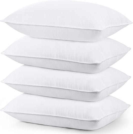 Utopia Bedding Bed Pillows for Sleeping (White), Queen Size Set of 4, Hotel Pillow, Cooling Pillows for Side, Back or Stomach Sleepers