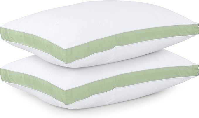Utopia Bedding Bed Pillows for Sleeping King Size (Sage), Set of 2, Cooling Hotel Quality, Gusseted Pillow for Back, Stomach or Side Sleepers