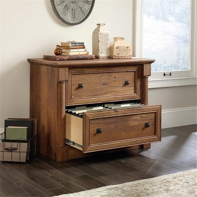 Pemberly Row 2 Drawers 29.61" Lateral Oak Engineered Wood Filing Cabinet Easy Assembly Stationary Legal/Letter Size for Home, Office