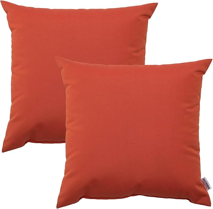 Outdoor/Indoor Throw Pillows, Pack of 2 Waterproof Decorative Throw Pillows with Inserts, 18”x18” Square Pillows for Bed, Couch, Sofa and Patio Furniture