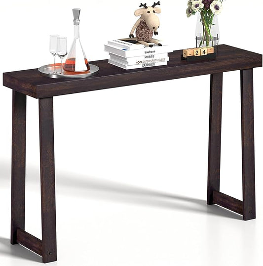 Solid Wood Console Table (46.25x12x32in) - Narrow Entryway & Hallway Table, Sofa Table for Living Room/Foyer, Easy Assembly