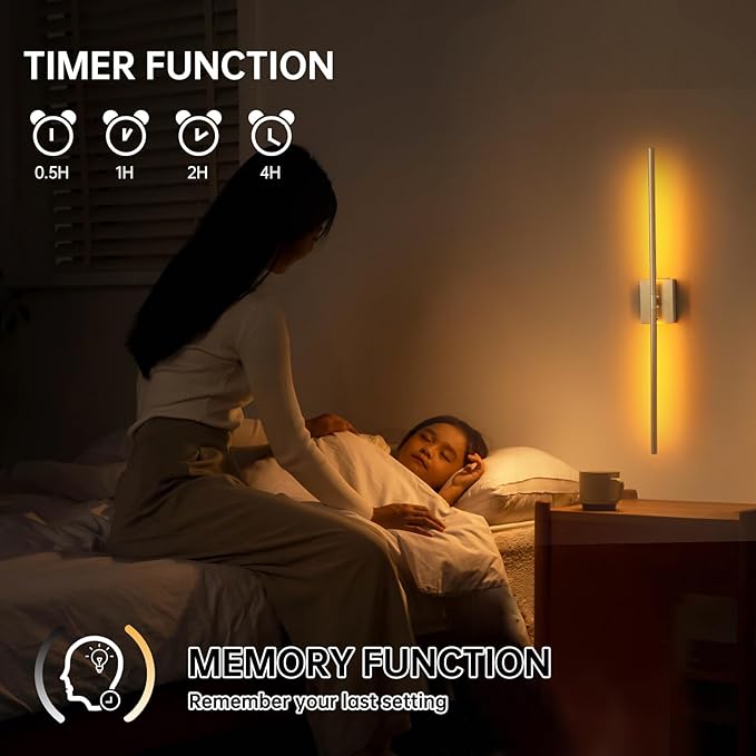 Battery Operated Wall Sconce Set of 2, 5000mAh Rechargeable Wall Sconces with Detachable Battery, Indoor 350°Rotate Wall Lights for Bedroom Living Room, Gold, 31.5 Inch