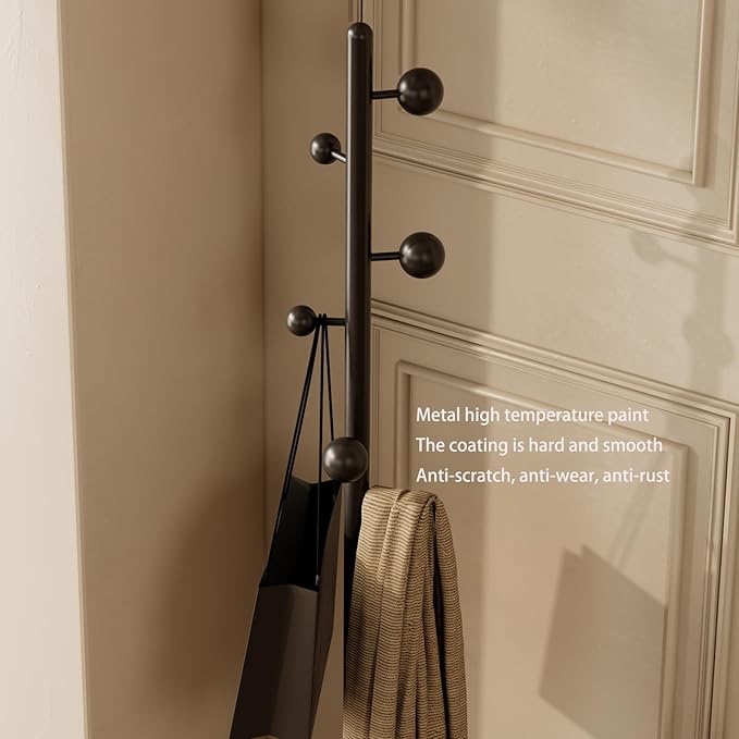 coat rack freestanding,coat rack stand with 7 Hooks and Metal Base for Bags, Hats.Coat Tree Coat Hanger Stand for Home Office Hall Entryway