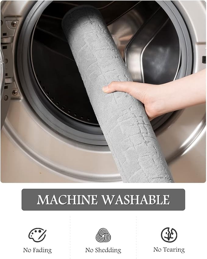 AMOAMI-Bath Mat-Absorbent Quick Dry Bathroom Floor Mats-Washable Rubber Backing Bath Mats for Bathroom Rugs Fit Under Door-Bath Rug for in Front of Sink Bathtub Shower Room, Grey 20''x32''