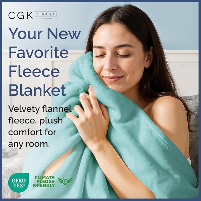 Ultra Soft Fleece Blanket King Size - Flannel Fleece Luxury King Blanket - Lightweight for Couch Bed Chair - Thick, Warm & Breathable - All Season Cozy Fuzzy, Anti-Static Microplush Bedding, Turqoise