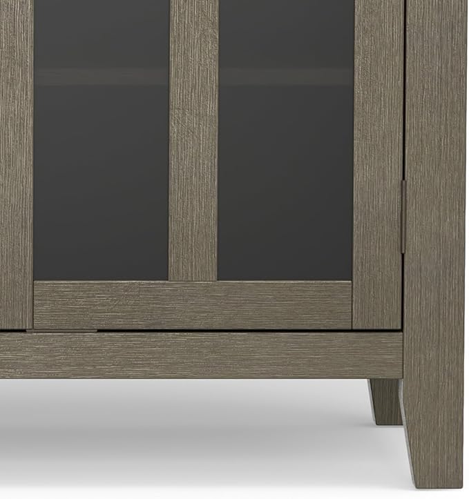 SIMPLIHOME Artisan SOLID WOOD 53 inch Wide Transitional TV Media Stand in Farmhouse Grey For TVs up to 60 inches for the Living Room and Entertainment Center