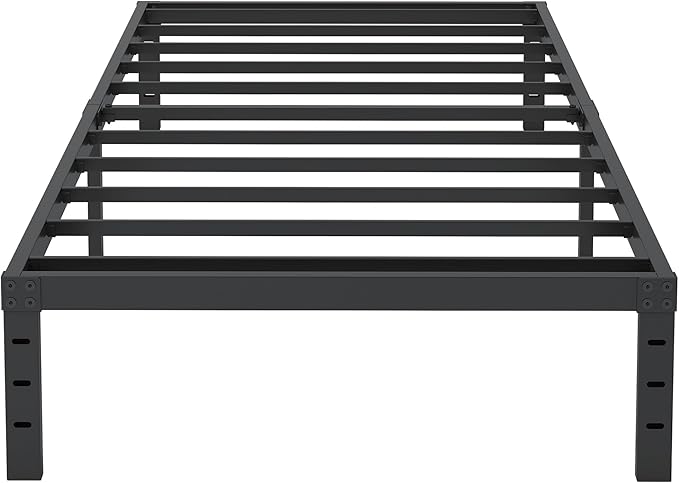 12 Inch Twin XL Size Bed Frames, Heavy Duty Metal Bed Frame Twin XL, No Box Spring Needed, Easy Assembly, Noise-Free, Black