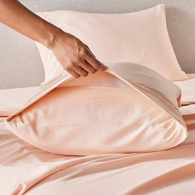 PeachSkinSheets Night Sweats: The Original 1500tc Soft King Pillowcase Set Hot Coral