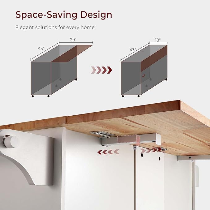 54" Rolling Kitchen Island Cart with Storage, Large Kitchen Cart Cabinet with Folding Drop Leaf Breakfast Bar, Wood Island Table with 3 Drawers and Spice Rack & Towel Rack, White