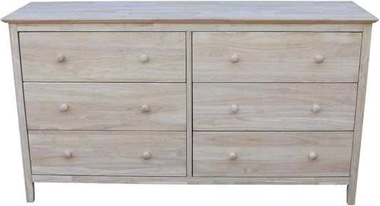 International Concepts Dresser with 6 Drawers, Unfinished