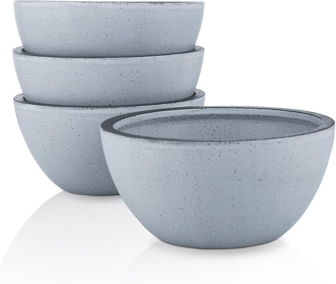 Stone Lain Stoneware Dish Set, 4 Bowls, Tina - Blue and Gray