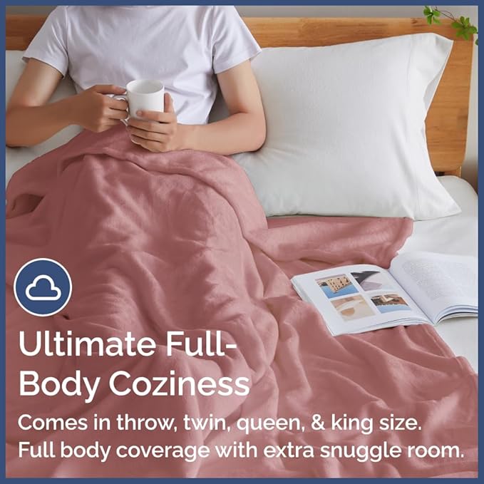 Ultra Soft Fleece Blanket Twin Size - Flannel Fleece Luxury Twin Blanket - Lightweight for Couch Bed Chair - Thick, Warm & Breathable - All Season Cozy Fuzzy, Anti-Static Microplush Bedding, Rose Pink