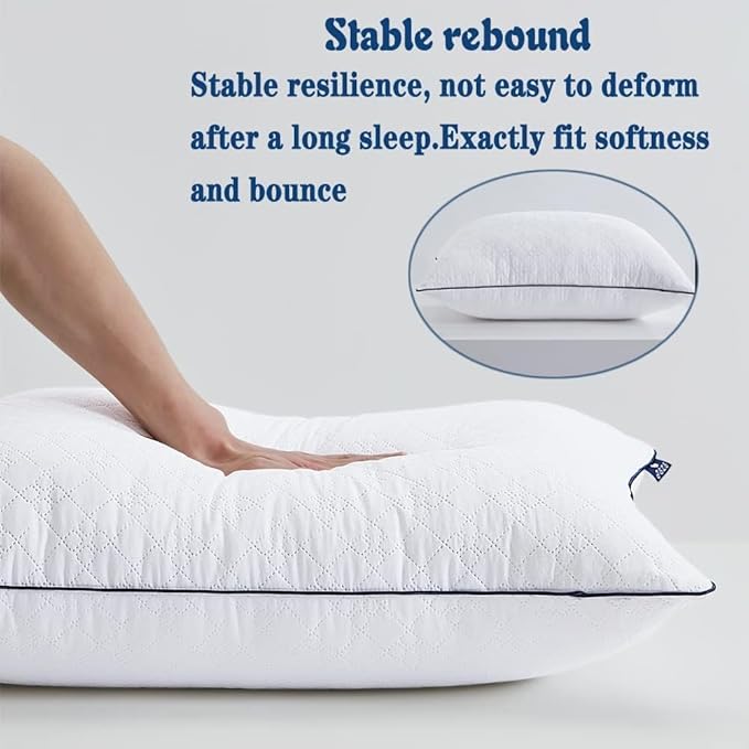 JSWF Bed Pillows for Sleeping Standard Size 4 Packs，Ultra Soft Fluffy ，Premium Soft Down Alternative Fill Set of 4 for Back,Zipper Opening Design,can add and Remove Filler According to Your Needs