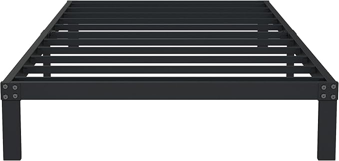 9 Inch Twin Bed Frames Heavy Duty Low Profile Metal Platform No Box Spring Needed Mattress Foundation, Easy to Assembly, Noise Free, Black