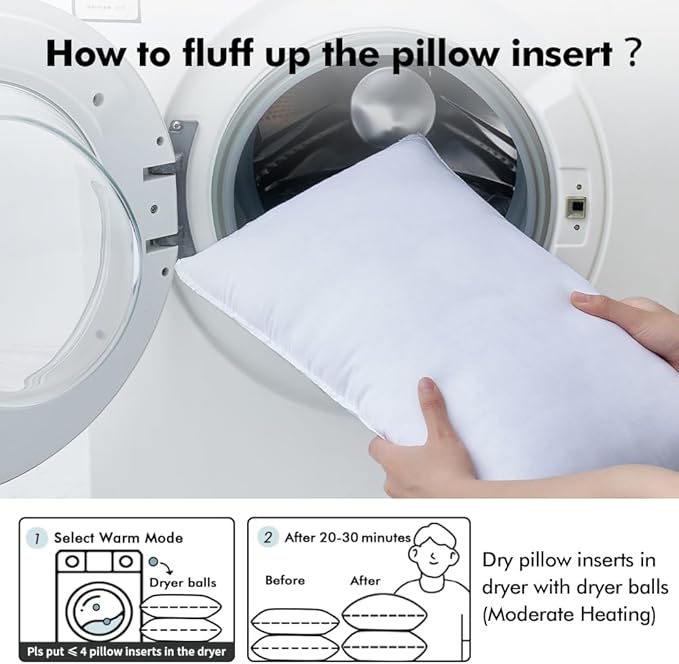 MIULEE 24x24 Down Alternative Pillow Inserts,Pack of 4 Euro Throw Pillows 24 x 24 Inch Body Bed Sleeping Ultra Soft Fluffy Form for Sofa Couch Bed