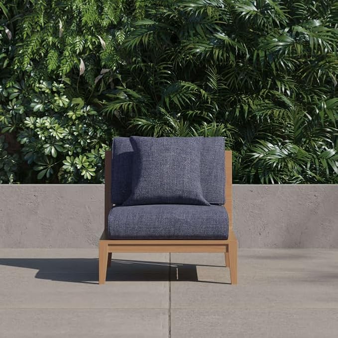 Outer Outdoor Throw Pillow with OuterWeave Performance Fabric, Decorative Outdoor Pillow for Patio & Outdoor Furniture, Includes Machine Washable Pillow Cover and Insert - Deep Sea Navy, 18"x18"