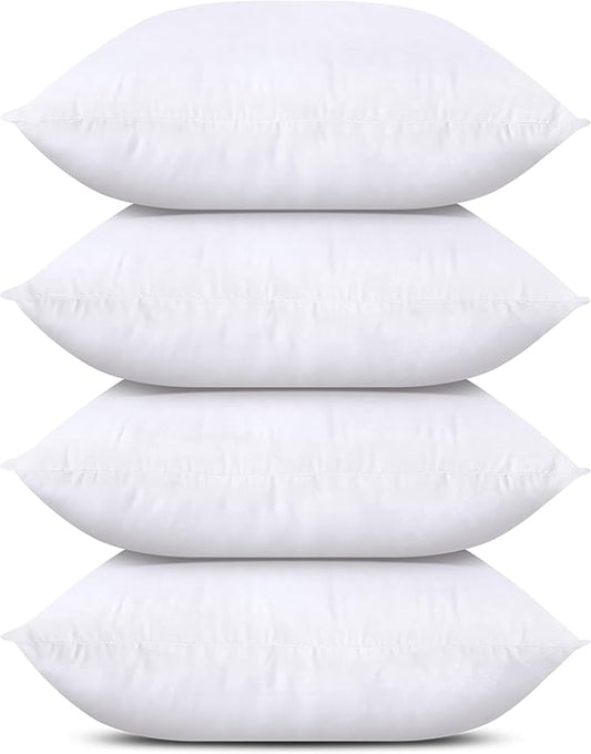 Utopia Bedding Throw Pillows (Set of 4, White), 24 x 24 Inches Pillows for Sofa, Bed and Couch Decorative Stuffer Pillows