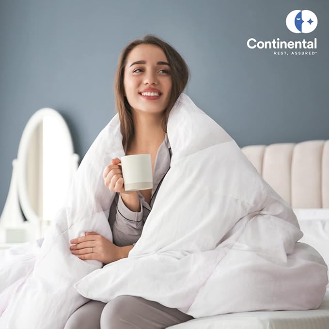 Serenity 700 Fill Power White Goose Down European Comforter - Hypoallergenic Fluffy, Lightweight Blanket Bedding - Made in The USA - Twin Size 68 x 86 Inches (Summer Weight, Twin)