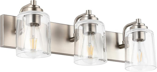 Solfart Brushed Nickel Vanity Light - 3 Light Bathroom Lights Over Mirror