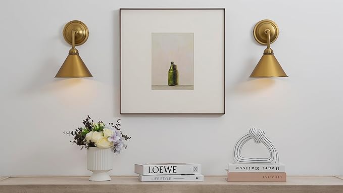 HEQIQEH Modern Battery Operated Wall Sconces Set of 2 with Metal Lamp Shade, 13 RGB Color Changing Dimmable Battery Wall Mounted Lamp with Remote Control for Bedroom, Galleries, Hallway, Hotels