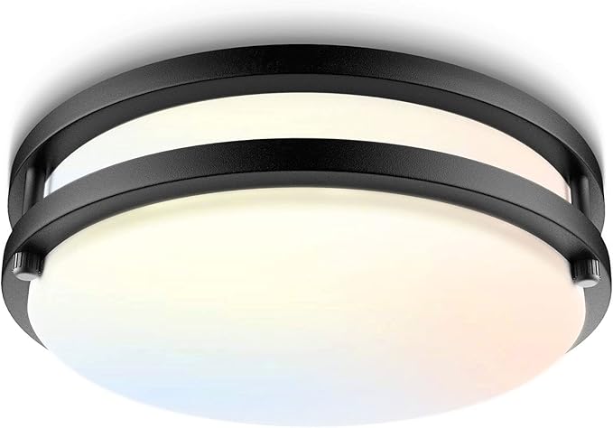 Bilrect Flush Mount Ceiling Light, 10 inch Ceiling Light Fixture Dimmable,18W [160W Equiv] 1600lm, 3000K/4000K/5000K Bedroom Ceiling Lights for Kitchen, Hallway, Bathroom, Offices