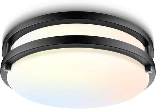 Bilrect Flush Mount Ceiling Light, 10 inch Ceiling Light Fixture Dimmable,18W [160W Equiv] 1600lm, 3000K/4000K/5000K Bedroom Ceiling Lights for Kitchen, Hallway, Bathroom, Offices