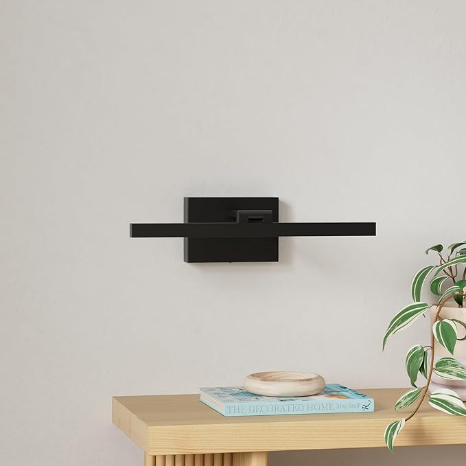 Joosenhouse Led Picture Light Dimmable 15.74" Inches Black Wall Lights Fixture Rotatable Sconce Lamps As Art Lights for Paintings 7W Hardwired Connection 3000k