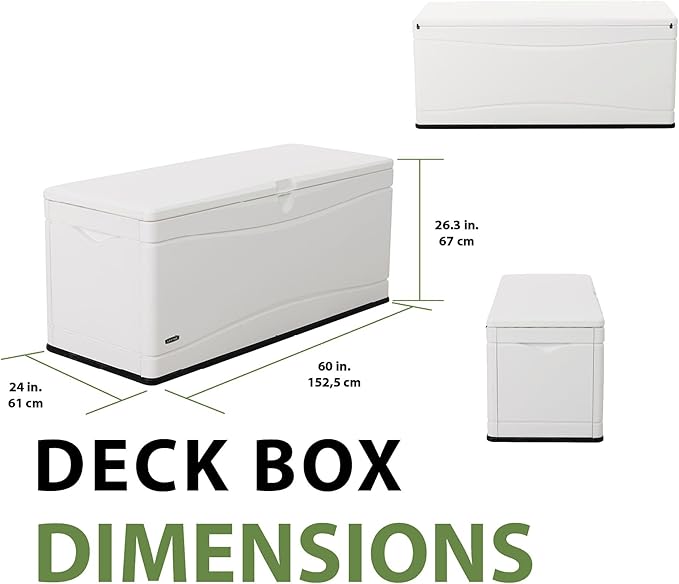Lifetime 60348 Marine Dock, 130 Gallon Deck Box, Arctic White
