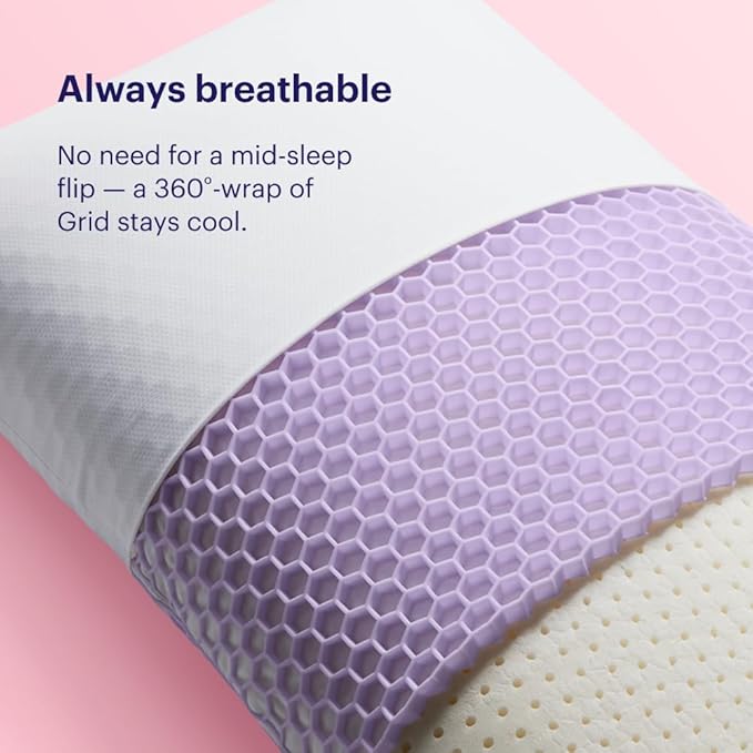 Purple Harmony Pillow - King Tall, Greatest Pillow Ever Invented, 360º Hex Grid & Talalay Latex Core - No Pressure Support, Stays Cool, Luxurious Comfort