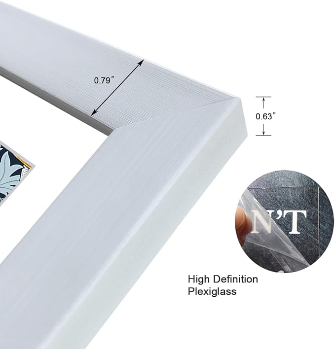 11x14 Picture Frame Set of 9 for Pictures 8x10 with Mat or 11x14 Without Mat, Wall Gallery or Tabletop display Photo Frames in White