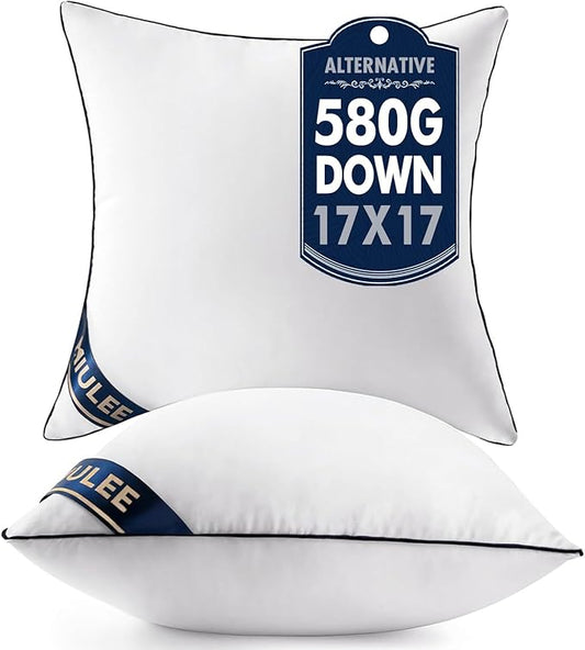 MIULEE 17x17 Pillow Inserts Set of 2 Throw Pillows 17 Inch Premium Down Alternative Pillow Inserts Decorative Pillow Stuffer for Sofa, Couch (17x17 inch, Set of 2)