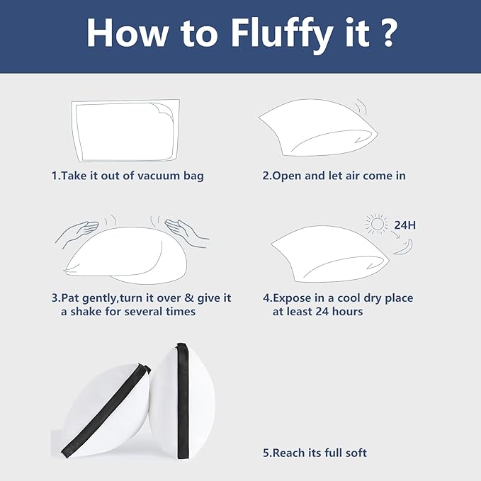 CozyLux Pillows Queen Size Set of 2, Soft and Supportive 3D Down Alternative Bed Pillow for Sleeping 2 Pack Black, Luxury Hotel Quality Gusseted Bedding Pillow for Back, Stomach or Side Sleepers 18x28