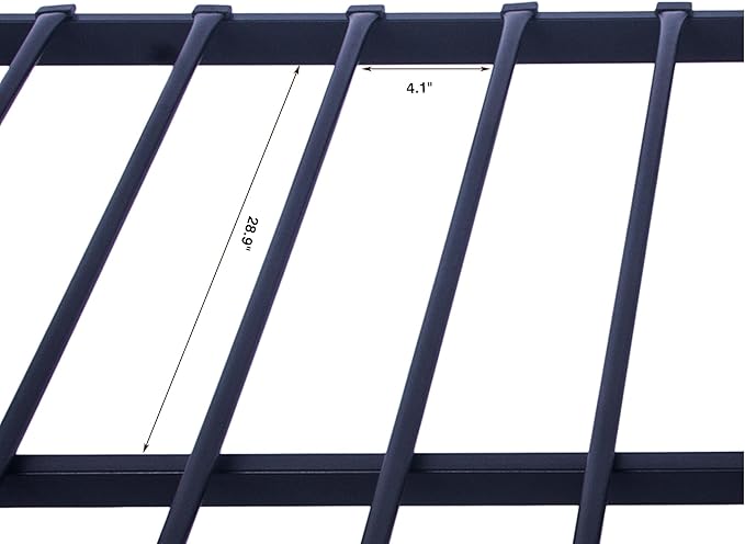 Metal Bed Frame Full Size Platform with Head Board Mattress Foundation Heavy Duty Metal Slats Full Size for Bedroom Students Kids for Hotel Motel Storage Under Bed 500lbs (Black Metal, Full)