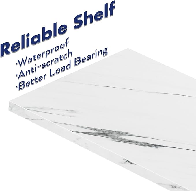 NUMENN Bookshelf, 5 Tier Bookshelves, Home Office Bookcase Shelf Storage Organizer, Free Standing Storage Shelving Unit for Bedroom, Living Room and Home Office, White Marble