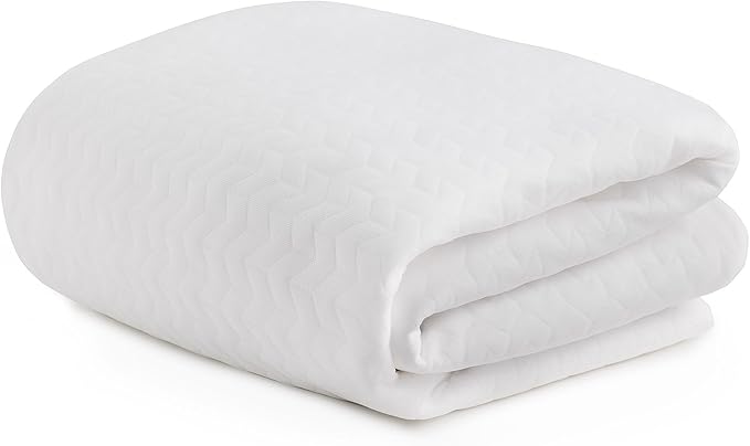 Linenspa 2 Inch Mattress Topper -Cover King –Cover Only –Machine Washable – Breathable – Non Slip –Cover for Mattress Topper with Zipper – Topper -Cover Only, White