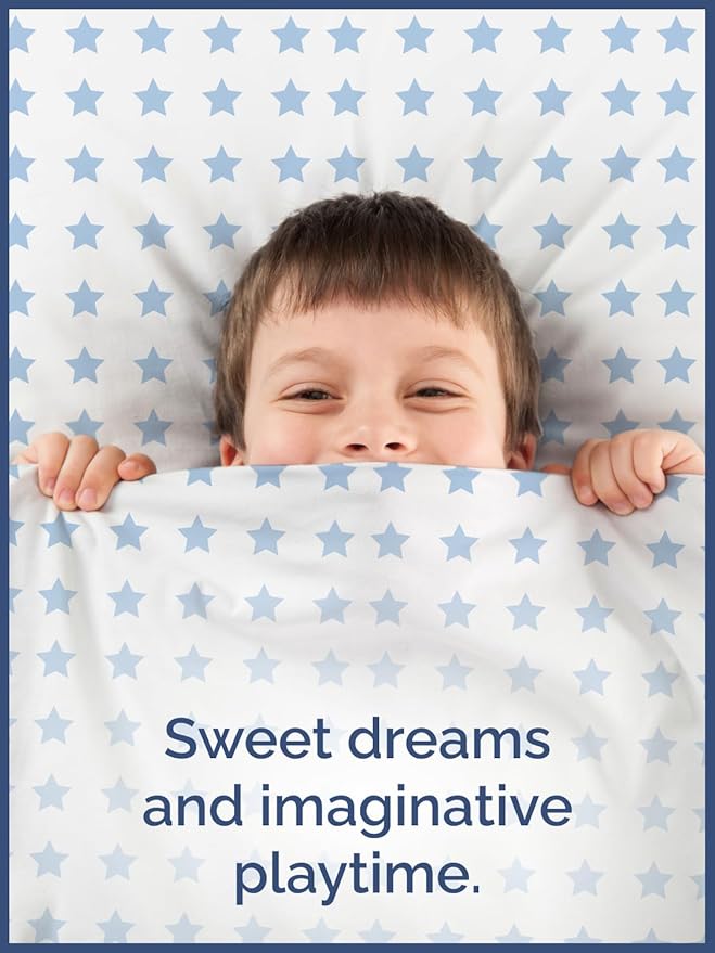 Kids Blue Stars Twin 3 Piece Sheet Set - Boys, Girls, Teens, Toddler - Easy Fit Deep Pockets - Breathable, Hotel Quality Sheets - Machine Washable - Wrinkle Free - Cute, Cozy, Soft - CGK Linens