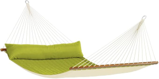 LA SIESTA® Alabama Avocado - Weather-Resistant Quilted Spreader Bar Hammock Size King