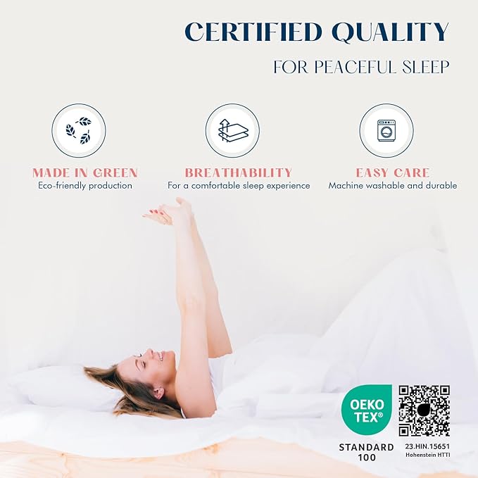 XOOX Linen 100% Cotton Twin XL Sheet Sets - 500 Thread Count Twin XL Sheets Cotton, Soft, Sateen Weave, Cooling Deep Pocket Bed Sheet for Dorm Room, Luxury Hotel Quality Bedding (3 PC, Light Blue)