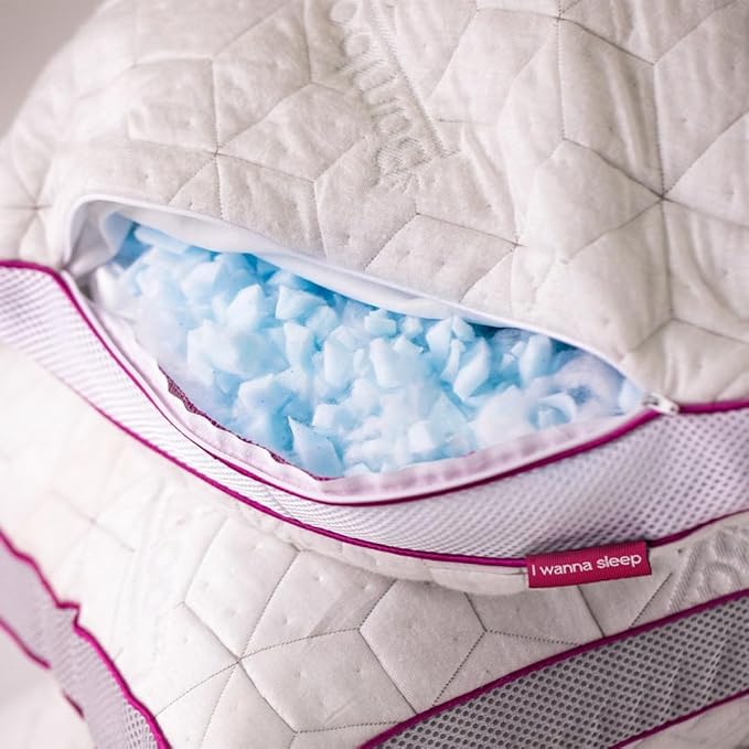 Adjustable Cooling Pillow, Neck Support, Queen Size Bed Pillows for Sleeping, Gel Cross Cut Memory Foam, Side Sleepers, Snow® Pillow