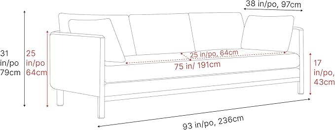 Valencia Matera 93” Black 3 Seater Full Leather Sofa | Modern Nappa Leather Couch with 2 Pillows for Living Room Furniture | Canadian Hardwood, One-Piece Curved Frame Lounge Sofa
