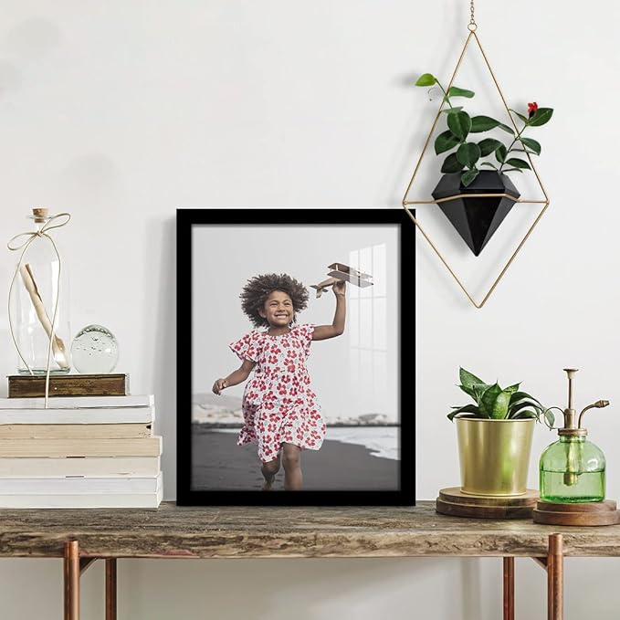 Renditions Gallery 11x14 inch Picture Frame High-end Modern Style, Made of Solid Wood and High Definition Glass Ready for Wall and Tabletop Photo Display, Black Frame